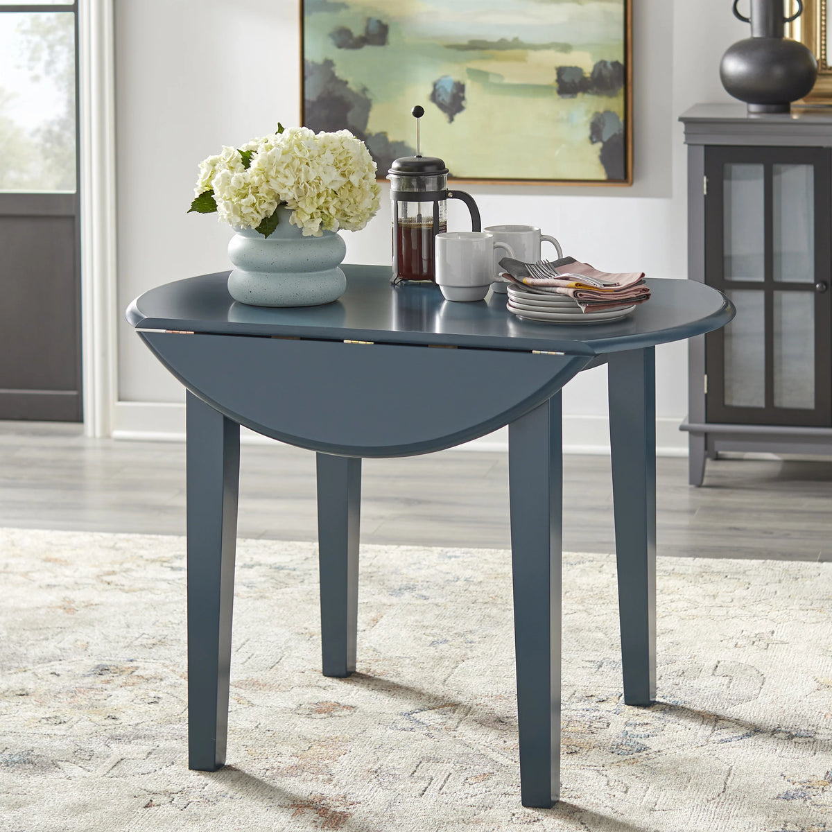 40” Round Solid Wood Drop Leaf Dining Table U122