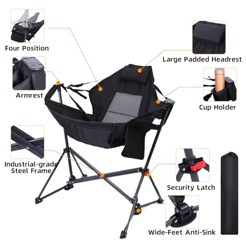 Hammock Chair with Cup Holder and Side Pocket A7896
