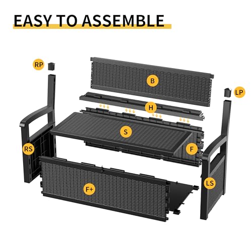 80 Gallon Waterproof Lockable Storage Bench Deck Box with Armrests L59809