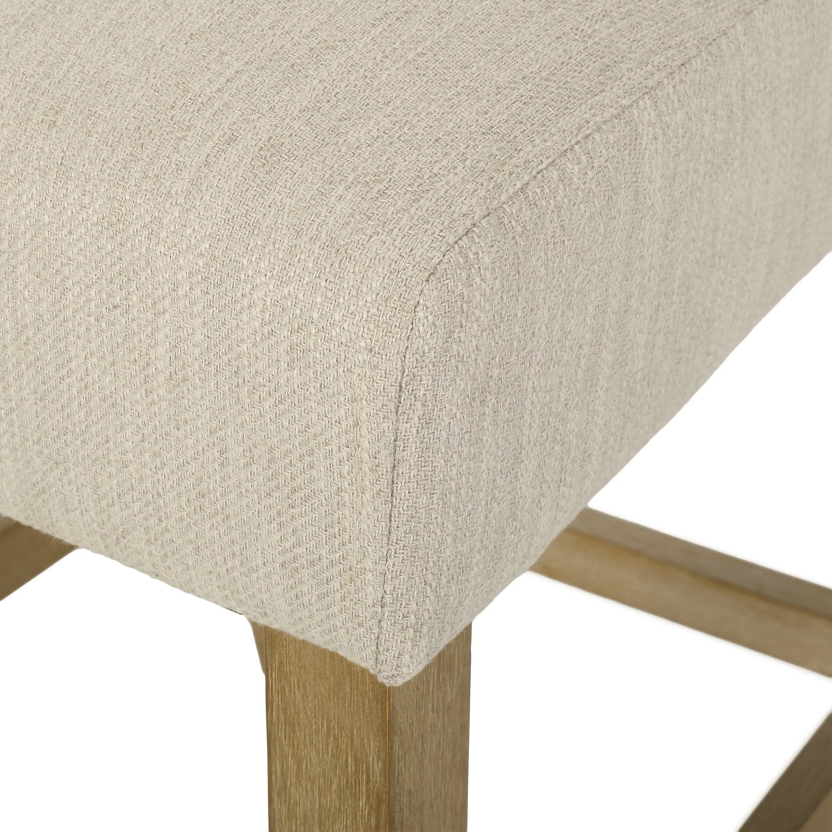 Beige and Weathered Brown Fabric Counter Stools, Set of 2 U28214