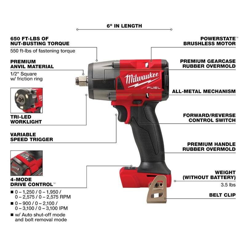 18V Lithium-Ion Brushless Cordless Rotary Hammer and Impact Wrench L254328