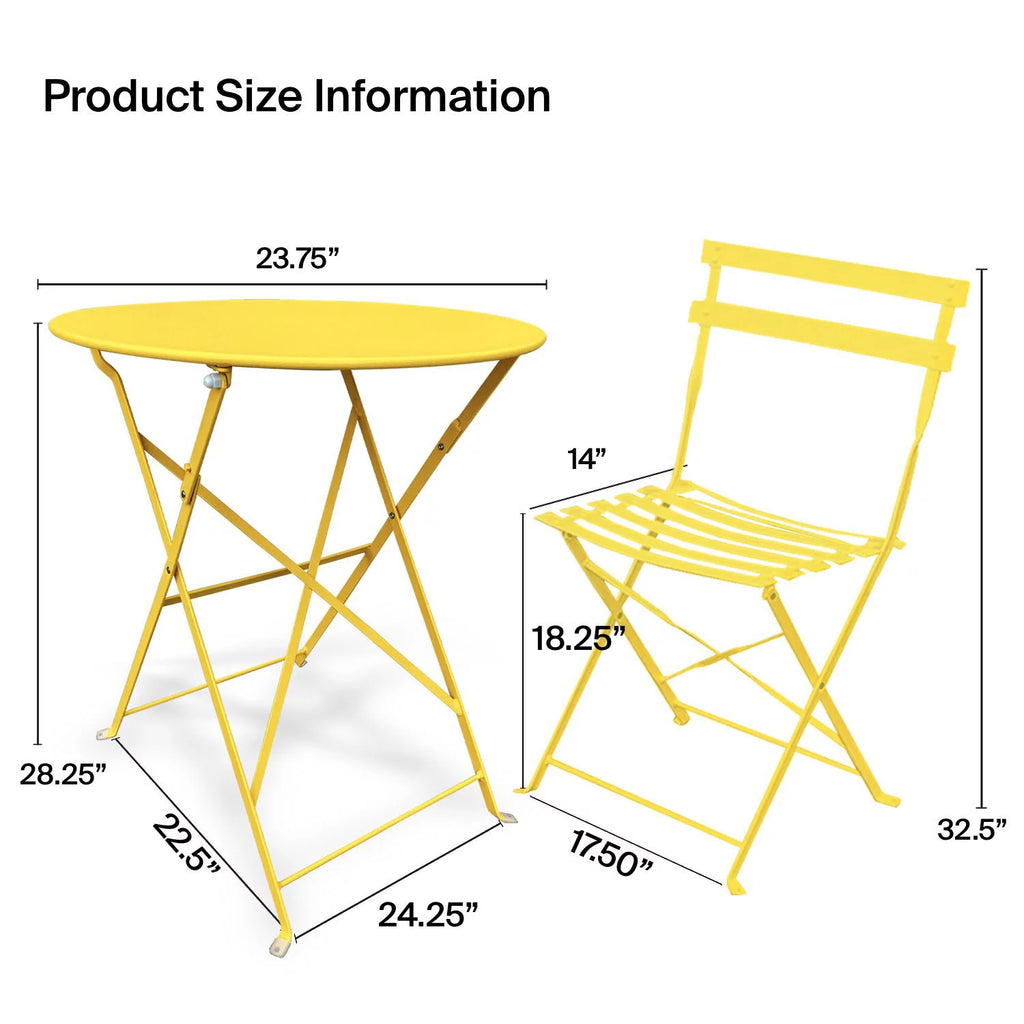 3 Piece Outdoor Furniture Set Yellow Q997