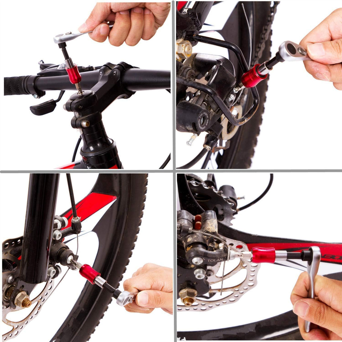 Bike Repair Tool Kit with Reversible Drive Ratchet Tool, Chain Tool, Pedal Wrench, Pack of 2 M36411
