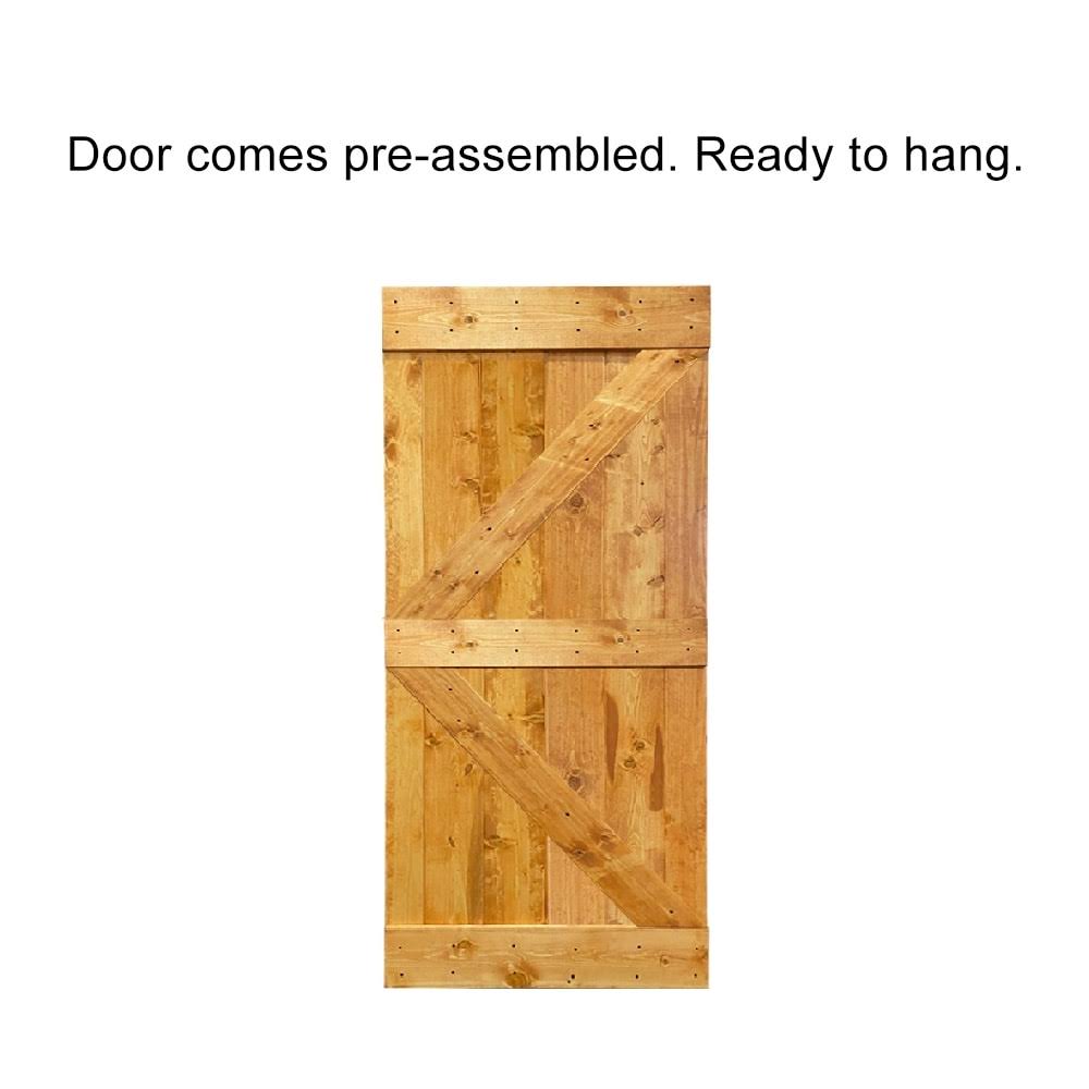 Walnut Stained Solid Pine Wood Interior Sliding Barn Door Slab B701