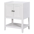 24" White Bathroom Vanity Base Only with Doors and Open Shelf D4294