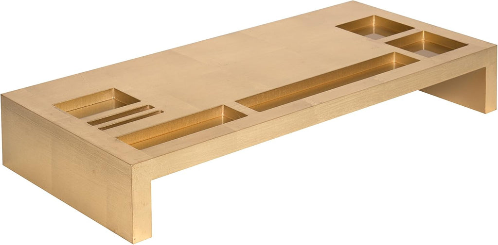 Black Wood Monitor Riser Desk Organizer, Pack of 2 A81334