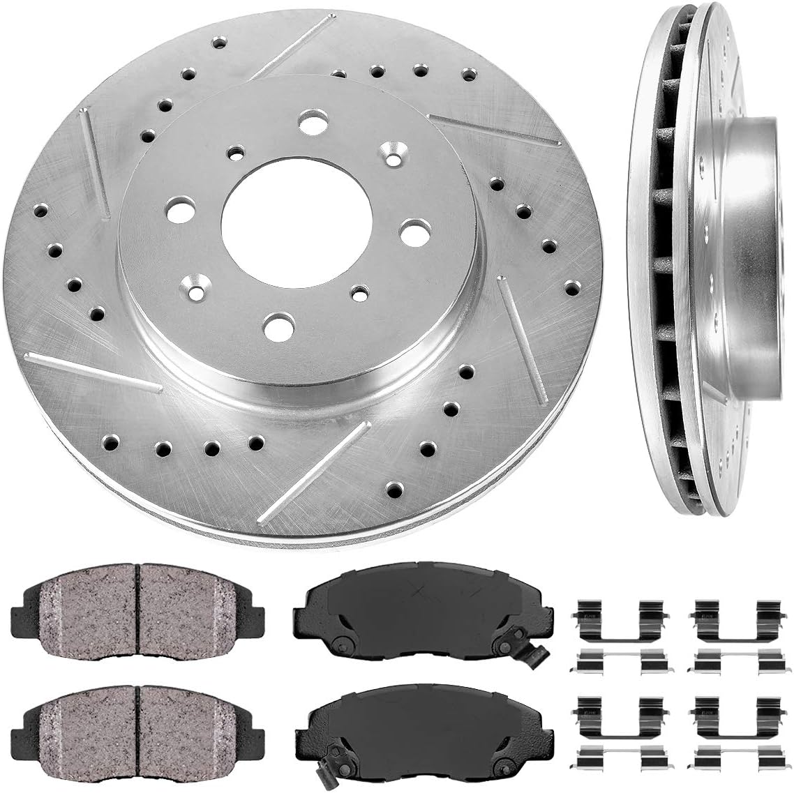 4 Lug Brake Disc Rotors with Ceramic Brake Pads M170
