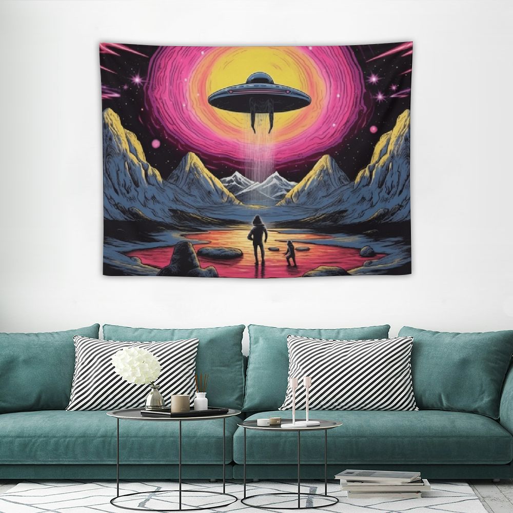 UFO Astronaut Galaxy Space Wall Art Tapestry S5018