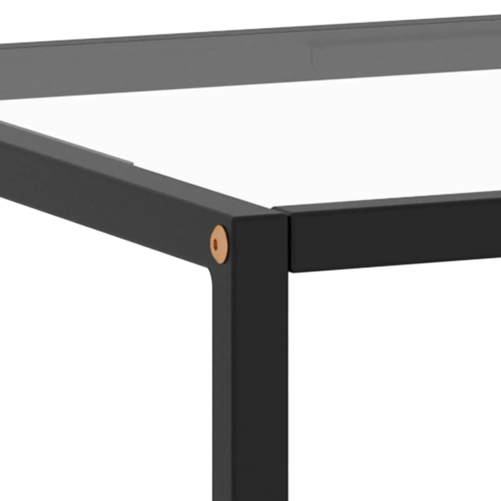 Modern Coffee Table Tempered Glass Tabletop Steel Frame O459049