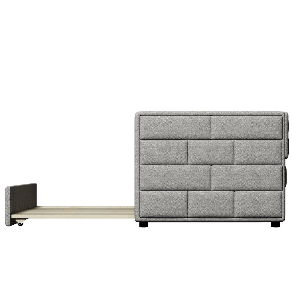 Gray Twin Size Upholstered Daybed with Trundle B103469