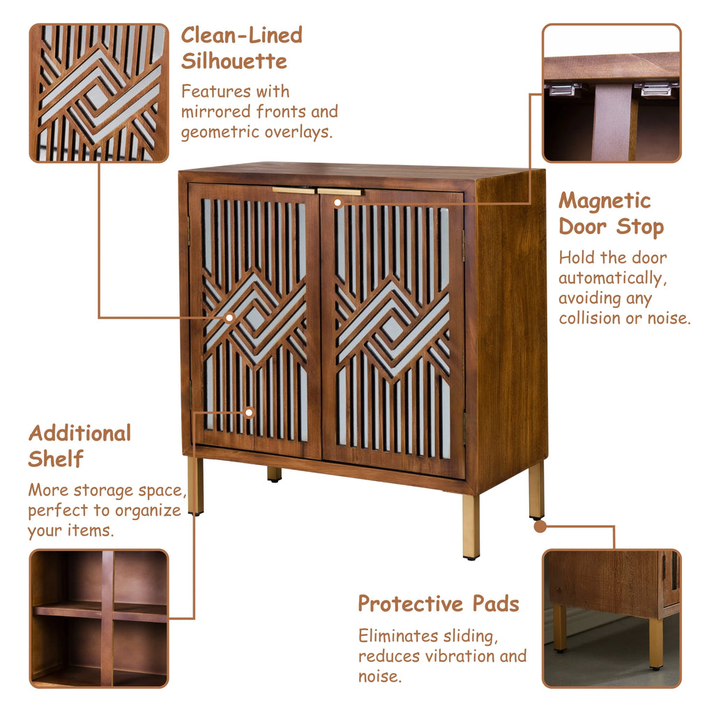 2-Door Accent Cabinet with Mirror Fronts M69419