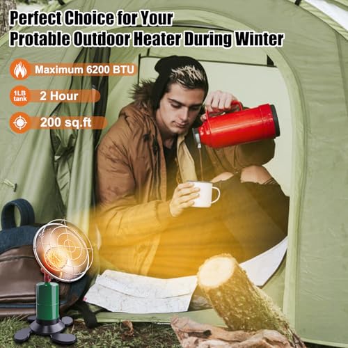 6200BTU Portable Propane Patio Heater with Electronic Ignition T784877