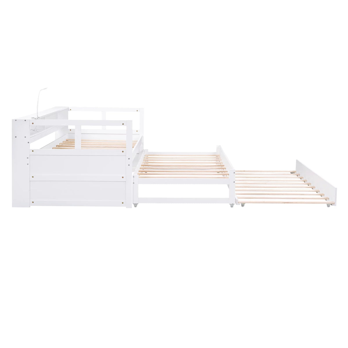 Twin Platform Bed with Storage Shelf and USB Charging X709