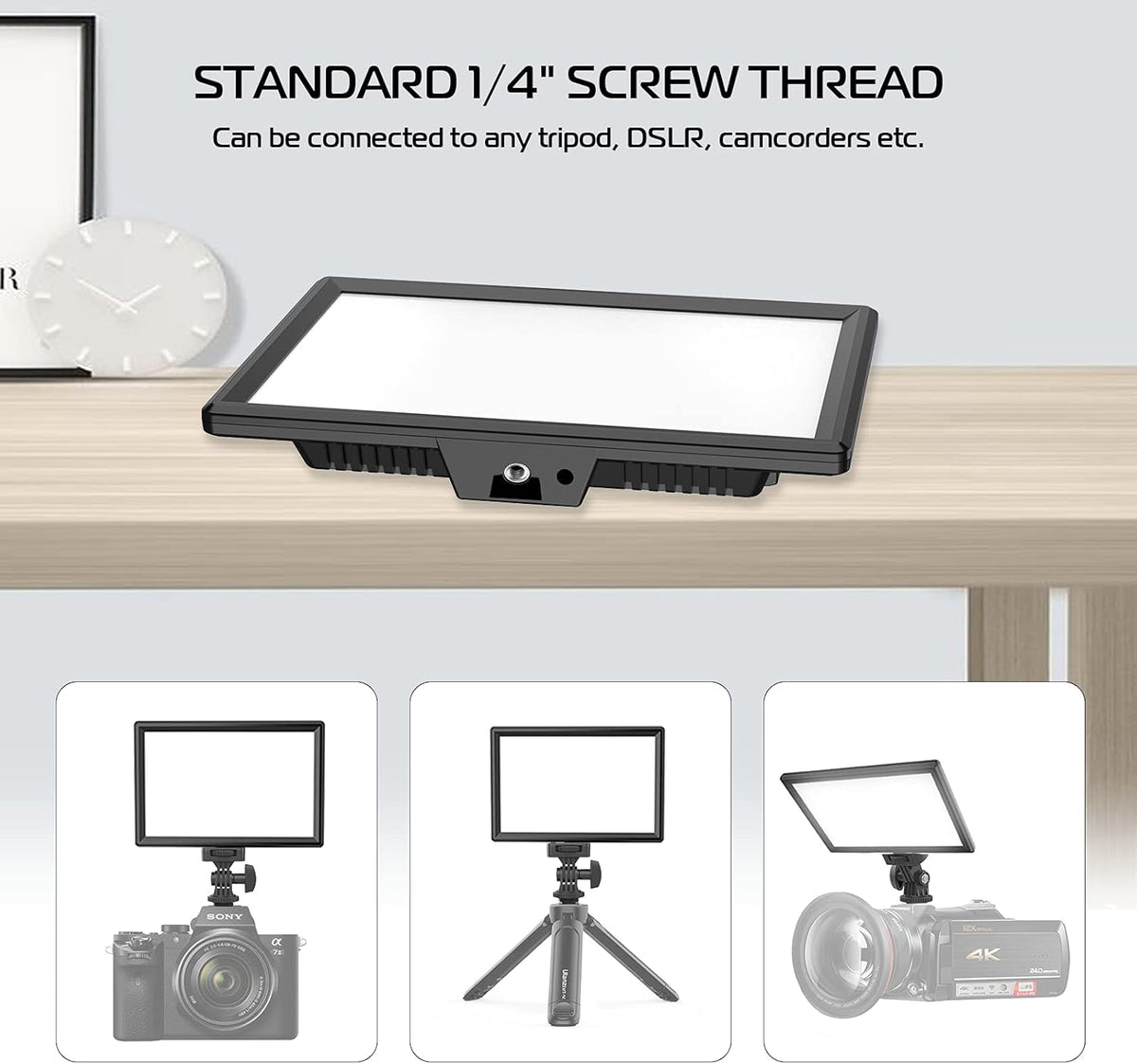 LED Panel Light with LCD Display, Dimmable Bi-Color 3200-5600K CRI95+ G770294