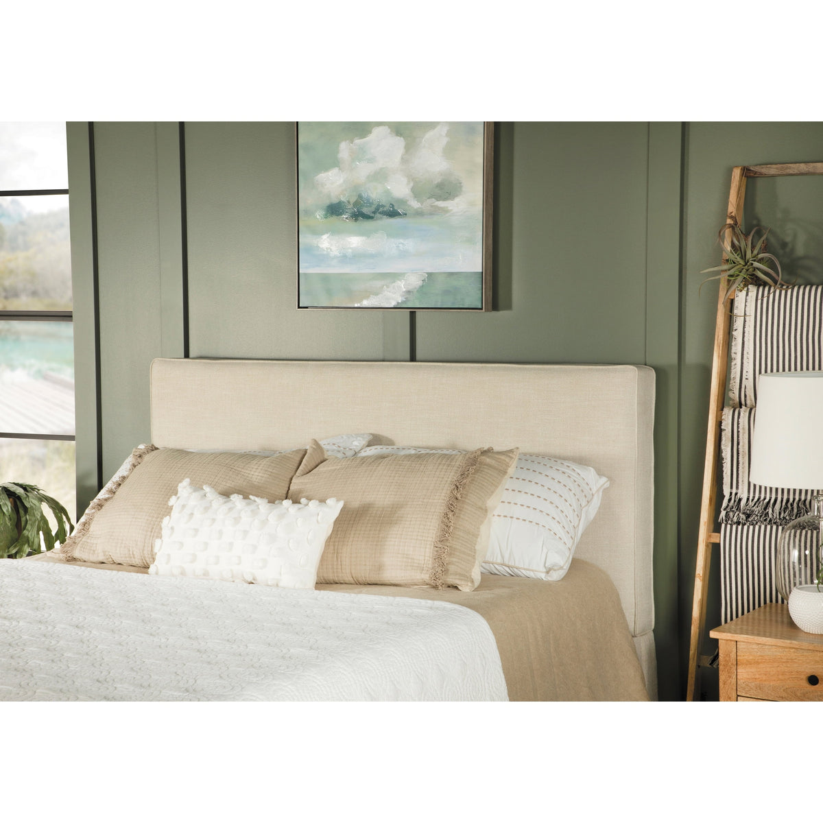 Sand Upholstered Twin Headboard T537