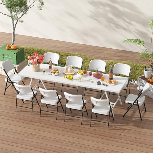 White 6-Pack Heavy Duty Folding Plastic Chairs B3975