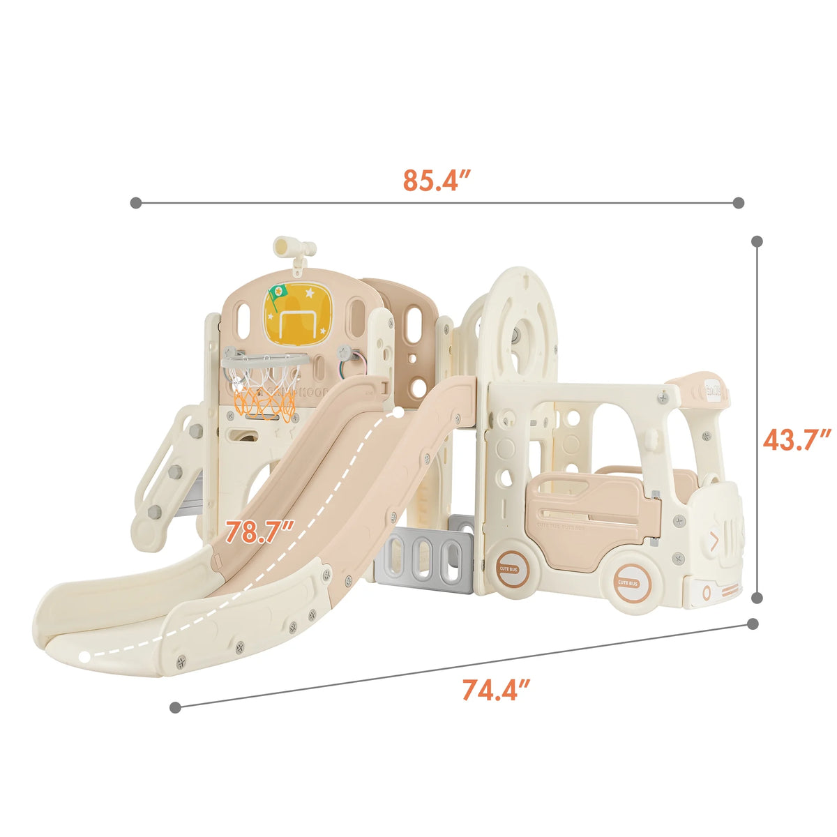 9 in 1 Kids Slide Playset with Basketball Hoop I542759
