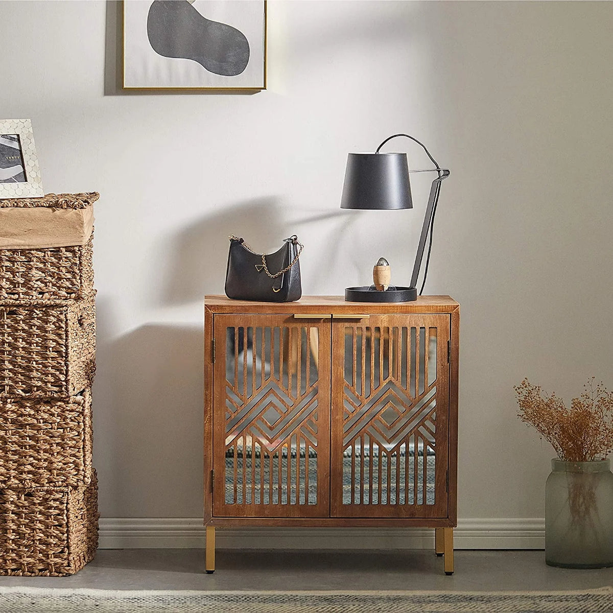 2-Door Accent Cabinet with Mirror Fronts M69419