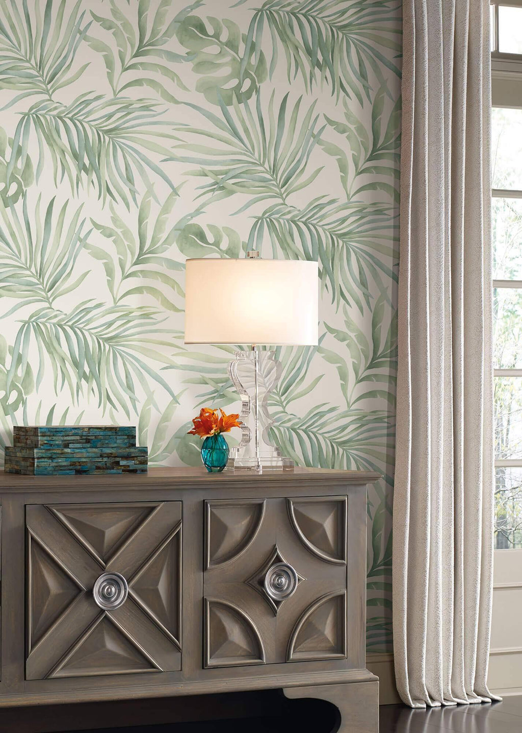 Light Green Wallpaper O5812