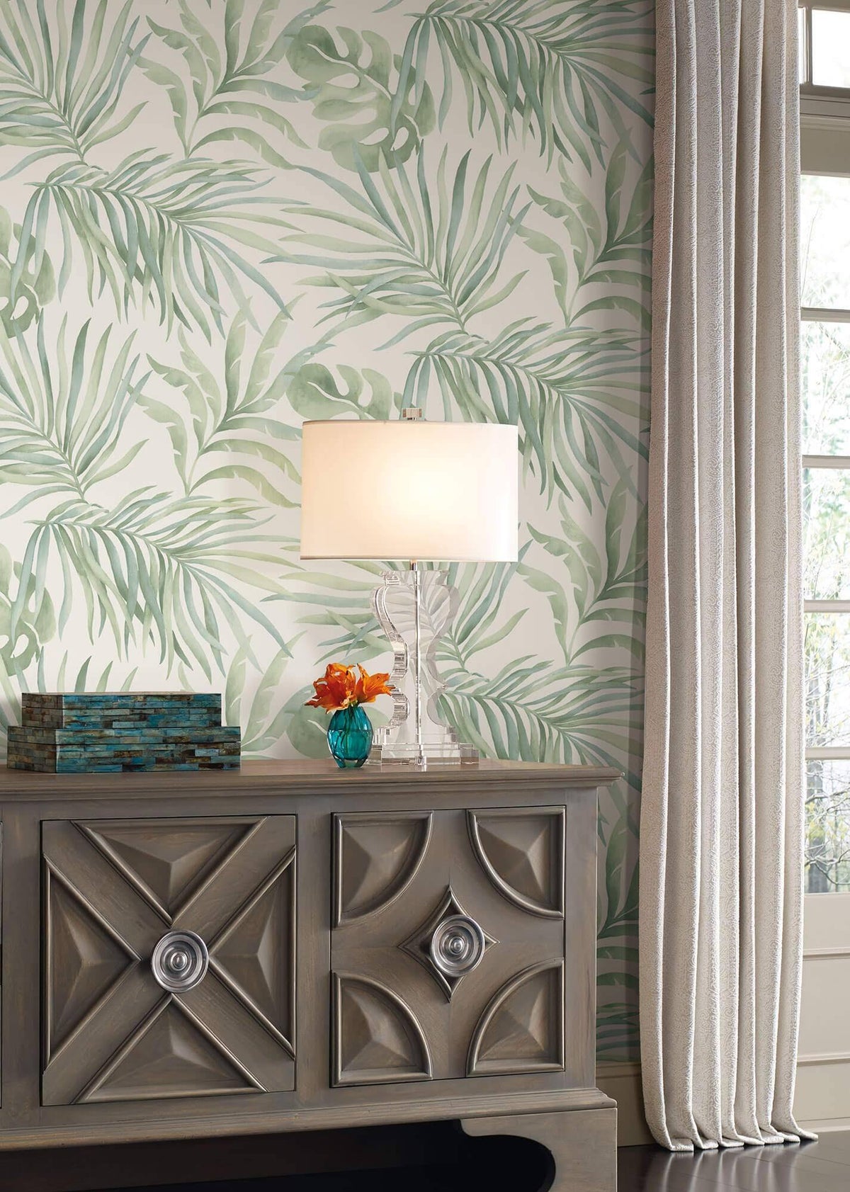 Light Green Wallpaper O5812