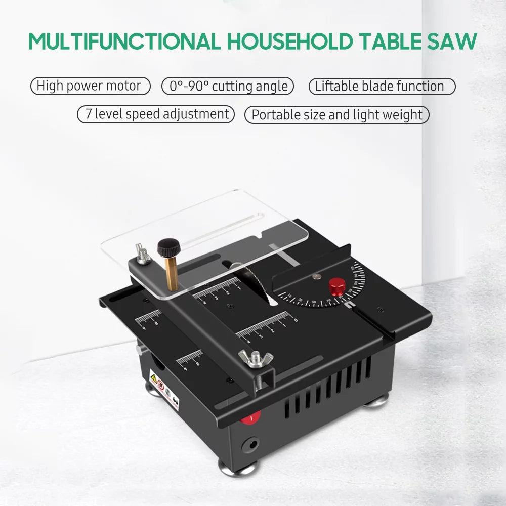 100W Multi-Functional Table Saw Mini Desktop Electric Saw Cutter Z6653