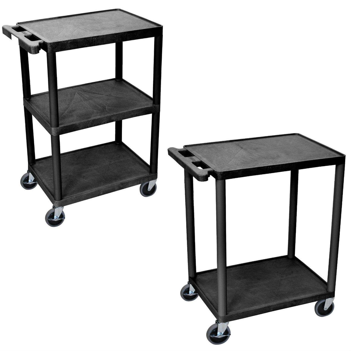 Black 3 Shelves Multipurpose Utility Cart Pack of 2 T169193