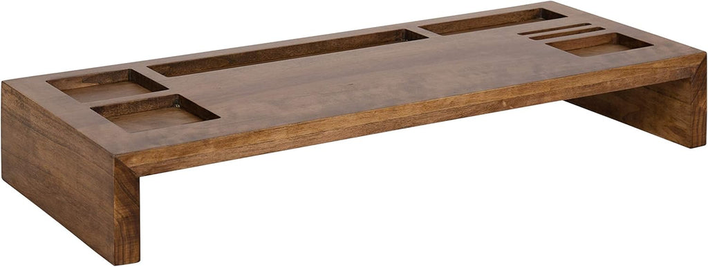 Black Wood Monitor Riser Desk Organizer, Pack of 2 A81334