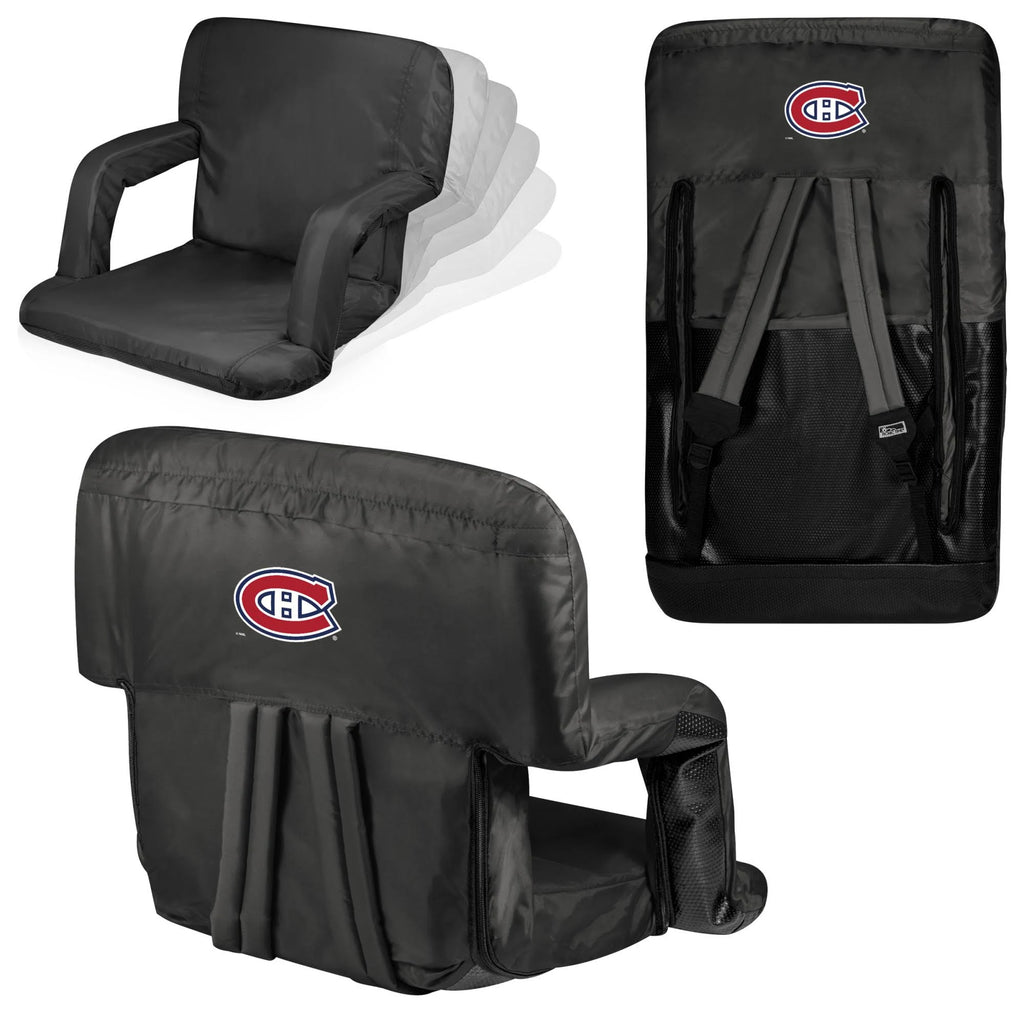 Black Ventura Portable Reclining Stadium Seat U730