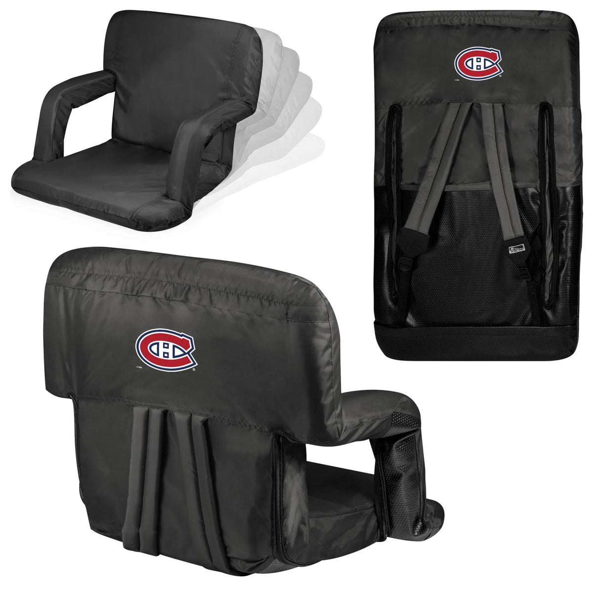 Black Ventura Portable Reclining Stadium Seat U730