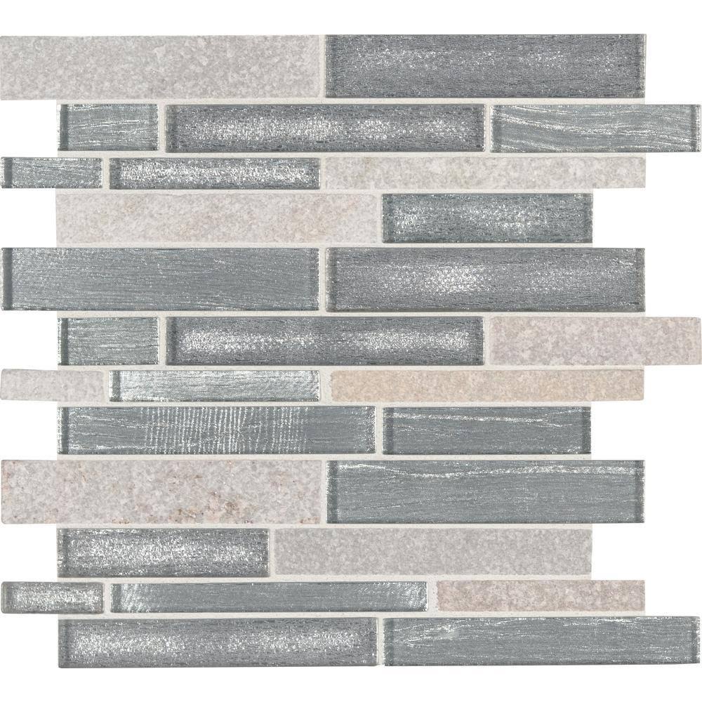 Glass Stone Mesh-Mounted Mosaic Tile J483740