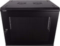 9U Wallmount Cabinet Enclosure 19-Inch Server Network Rack with Locking Perforated Door Black X947
