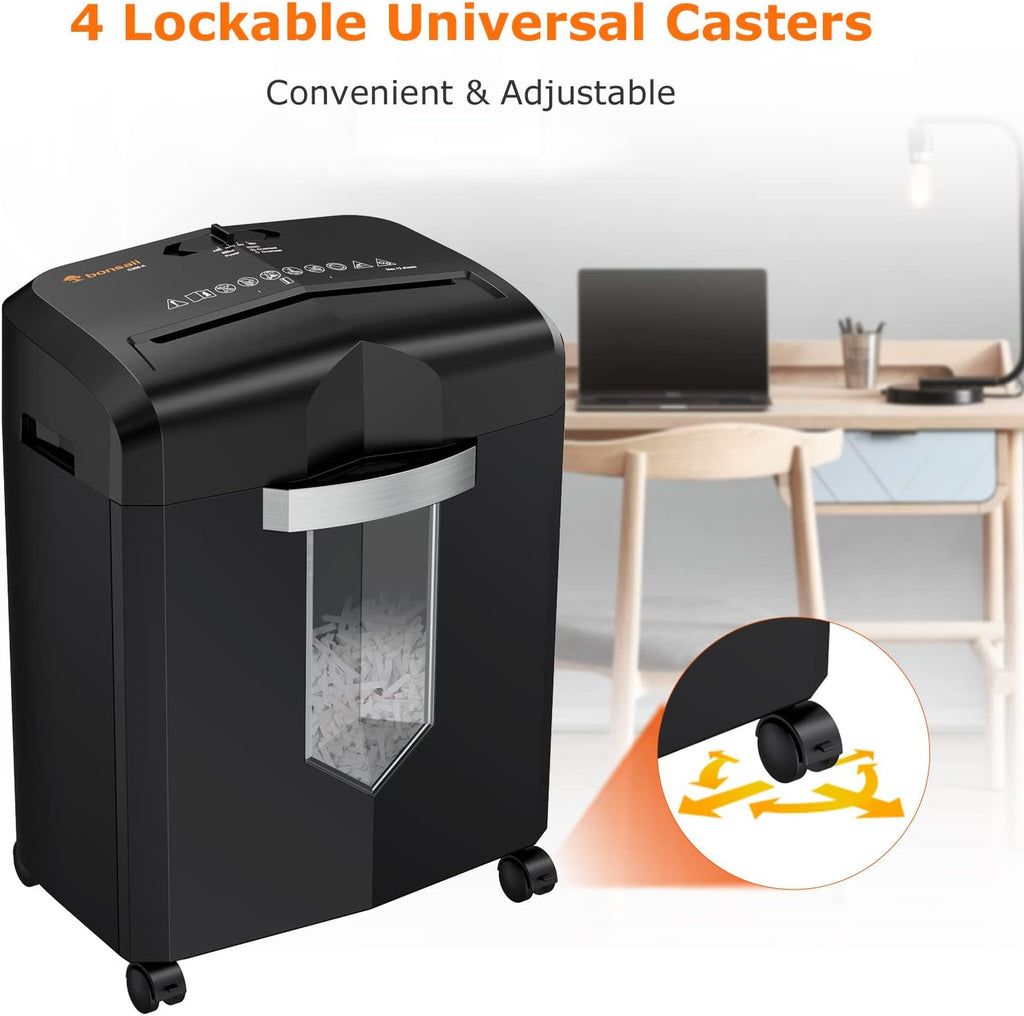 12 Sheet Cross-Cut Paper Shredder with 3.96 Gal Pullout Bin F85355