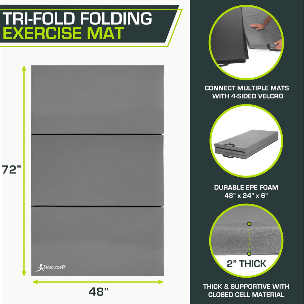 Tri-Fold Folding Gymnastics Mat 6'x4' W7263