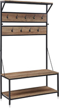 Coat Rack Storage Shoe Bench with 11 Hooks U5610