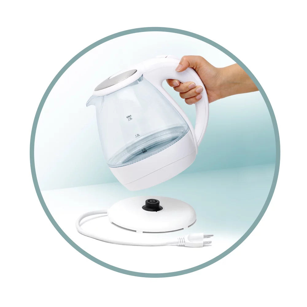 Glass Electric Tea Kettle 1.5 Liter White Z6537