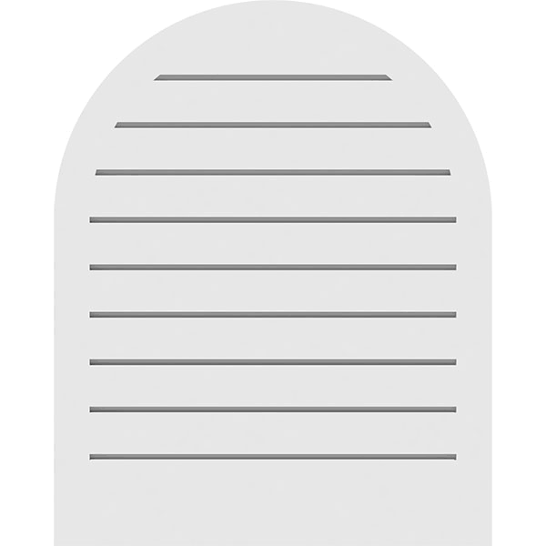 Round Top Surface Mount PVC Gable Vent with Brickmoul E403