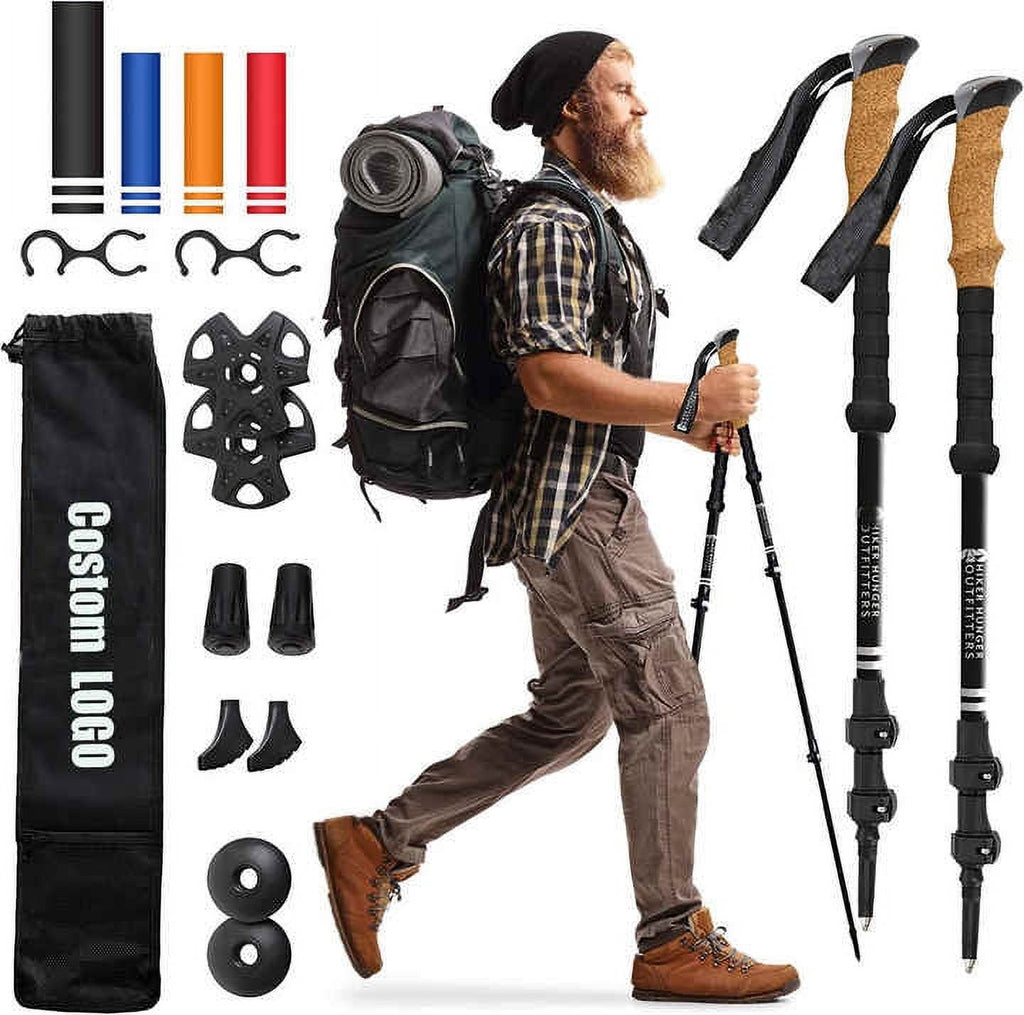 Collapsible Carbon Fiber Trekking Poles with EVA Grips O6121