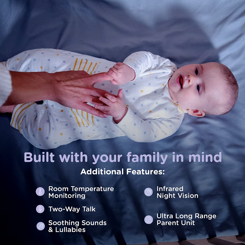 White 2-Cameras Smart Baby Monitor with Camera and Audio P71218