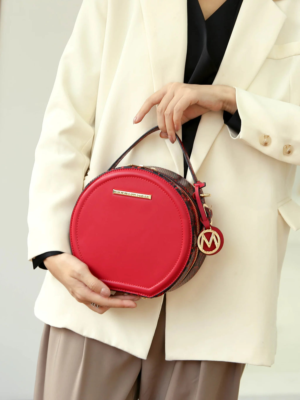 Red Vegan Leather Crossbody Bag T1756