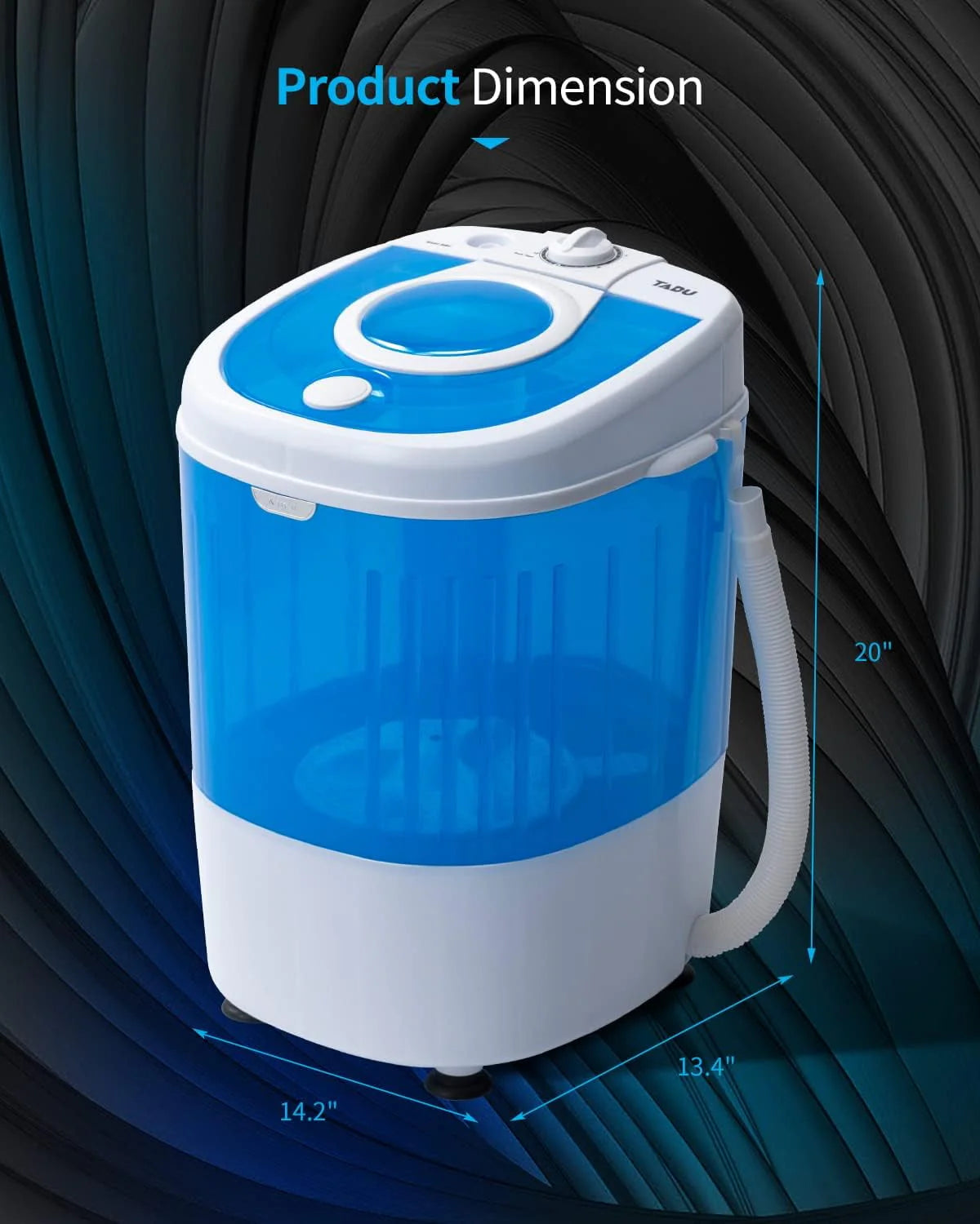 7.7lbs Mini Portable Washing Machine with Spiner Basket, Timer Control and Drain Hose, White L58440