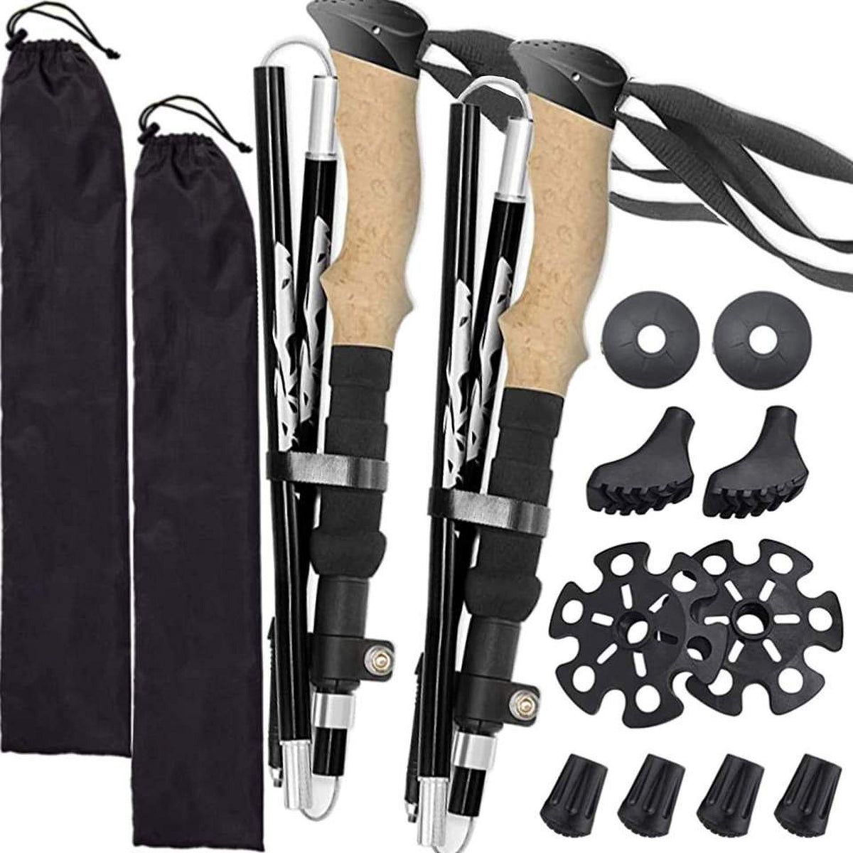 Collapsible Carbon Fiber Trekking Poles with EVA Grips O6121