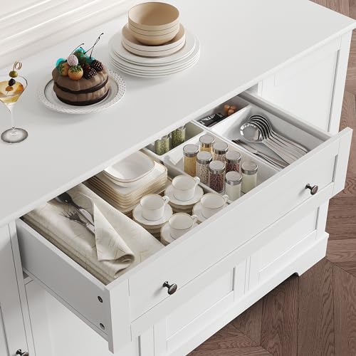 54" Black Wood Buffet Cabinet with Drawer F742855