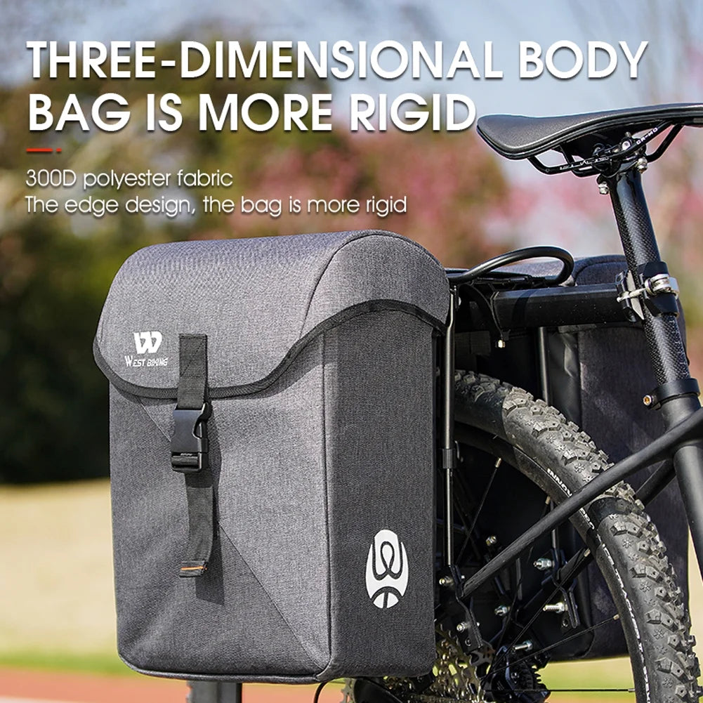 35L Bike Double Bag Rear Seat Luggage Carrier Trunk Bag X530690