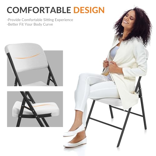 White 6-Pack Heavy Duty Folding Plastic Chairs B3975