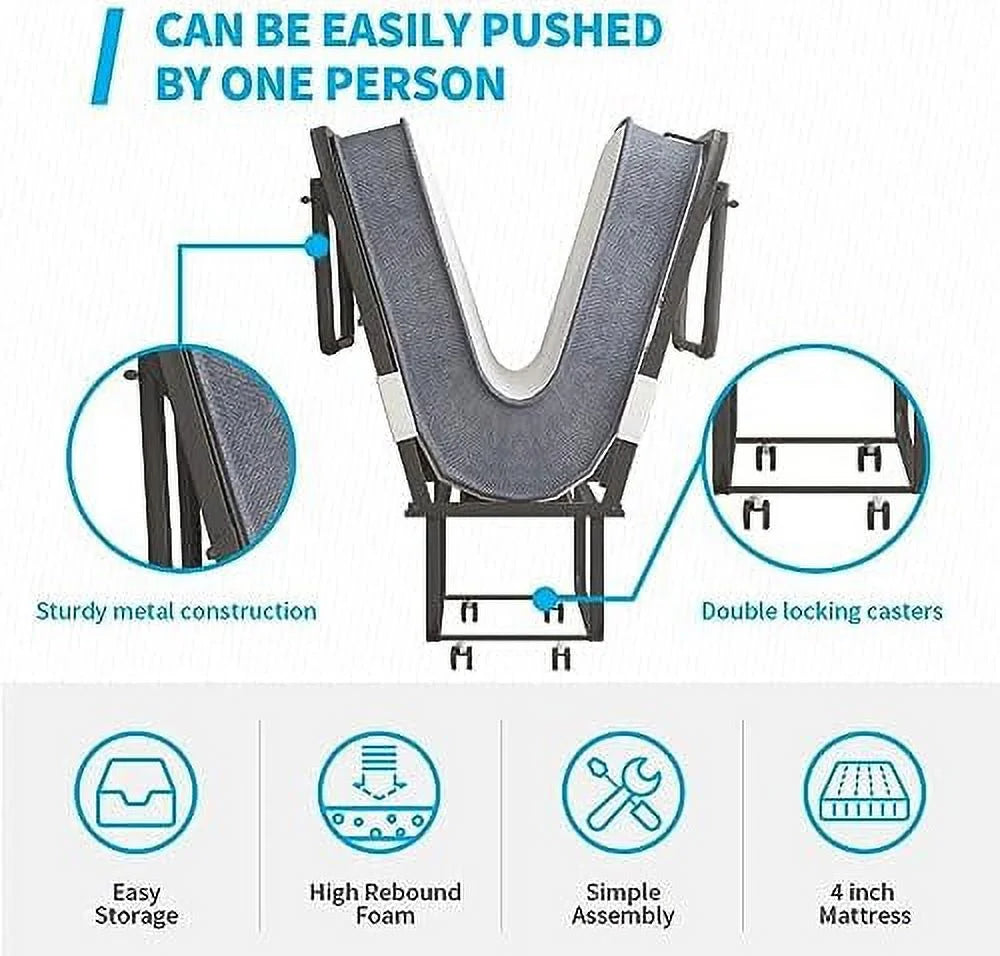 Folding Bed with 5 Inch Mattress Full Size Portable Bed X121