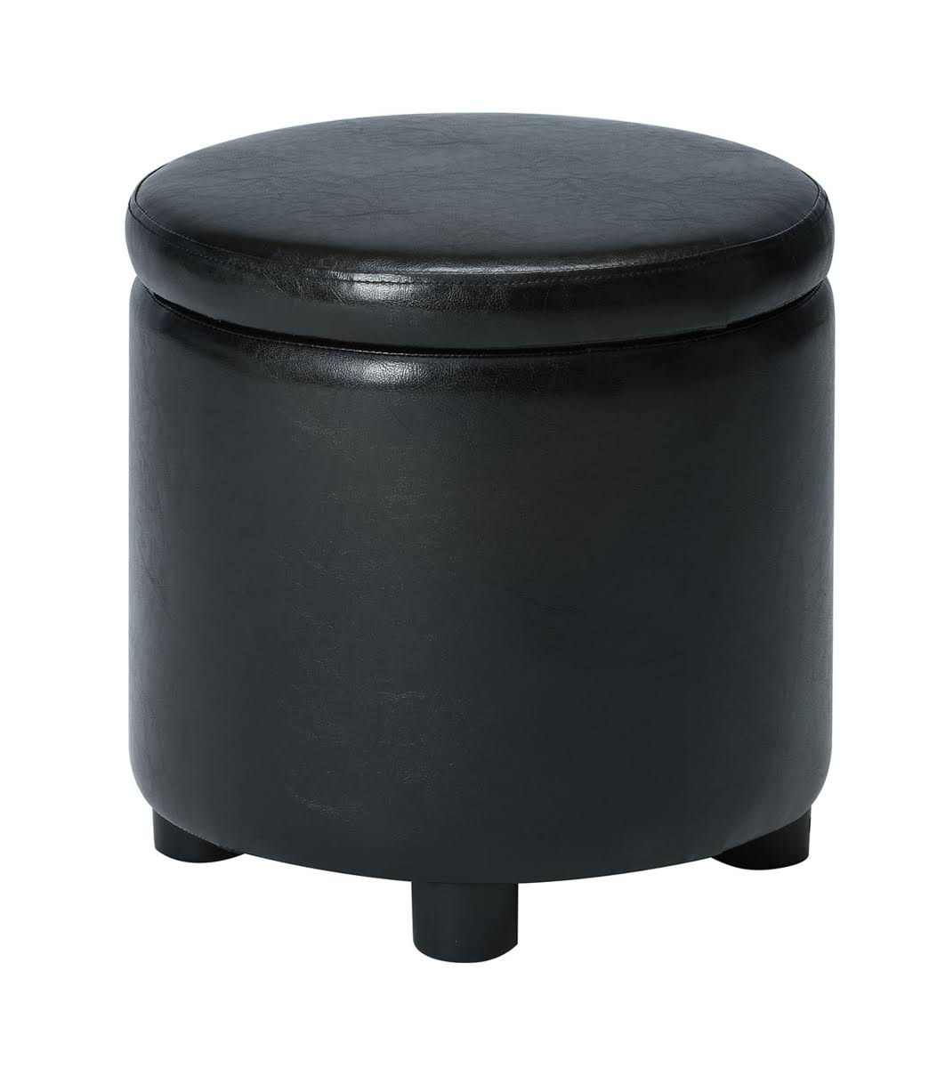 Black Round Accent Storage Ottoman X6028