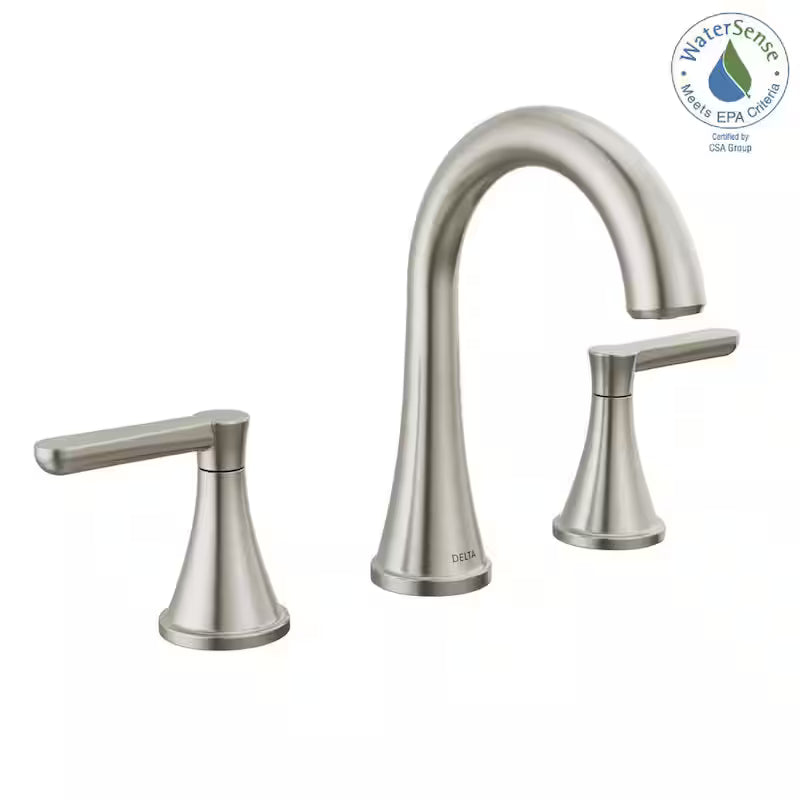 8 in. Widespread Double Handle Bathroom Faucet Brushed Nickel A188