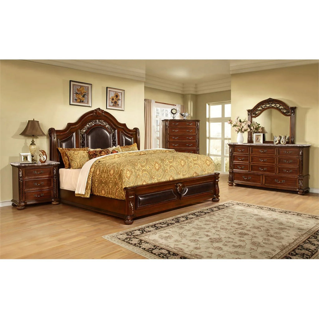 Cherry Wood Queen Bedroom Set P5061