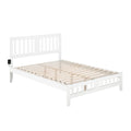 White Wood Queen Bed with Footboard W185796