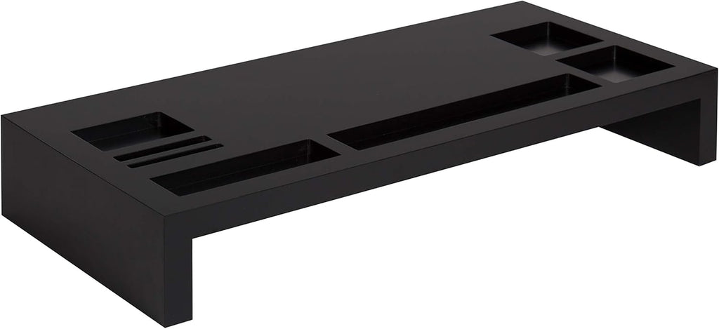 Black Wood Monitor Riser Desk Organizer, Pack of 2 A81334
